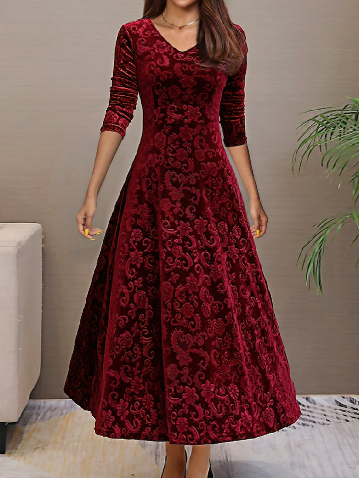 Sandrine | Robe d'Élégance en Velours pour les Fêtes