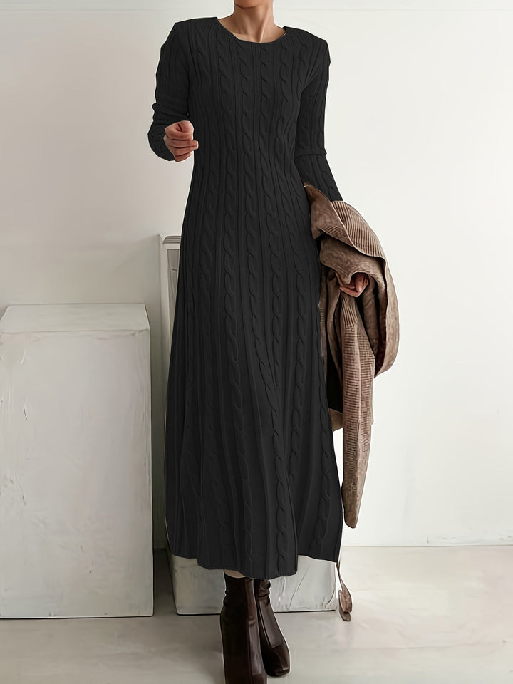 Sarah | Robe Maxi en Tricot Câblé Confortable