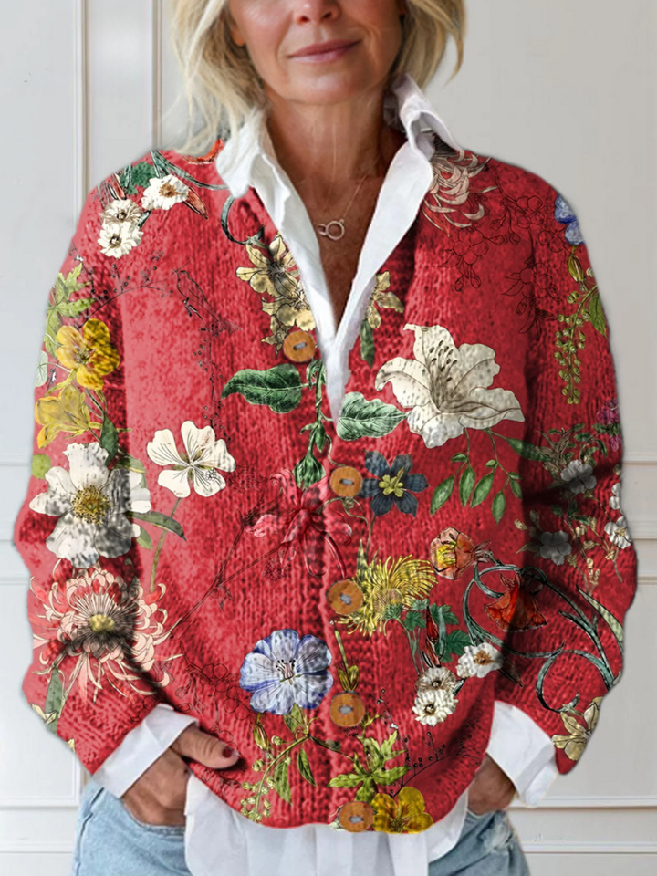 Sarah | Cardigan tricoté vintage floral