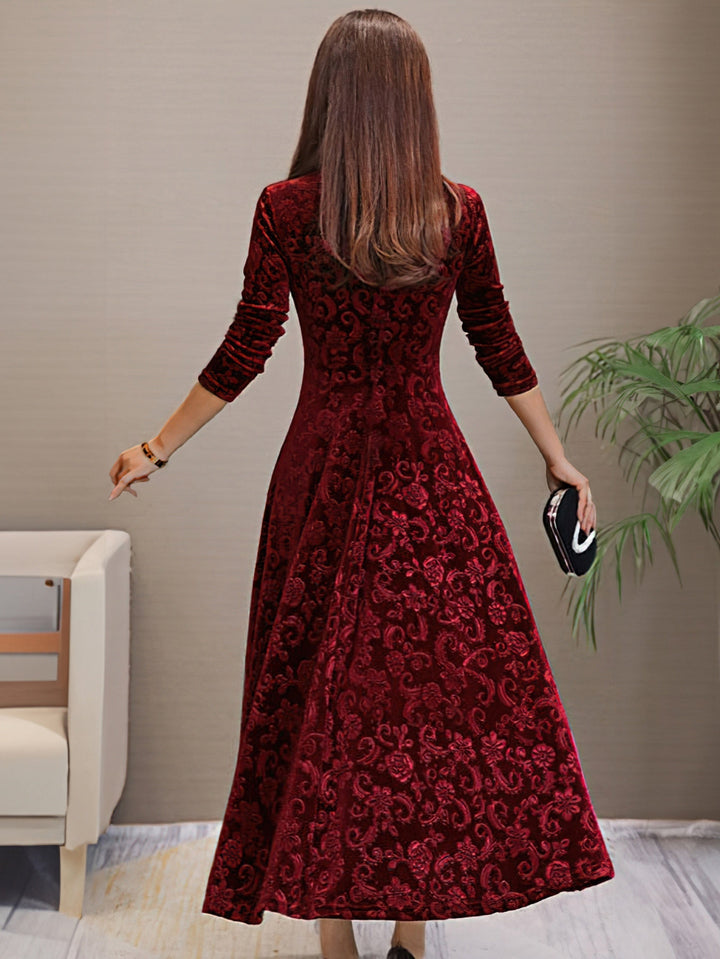 Sandrine | Robe d'Élégance en Velours pour les Fêtes