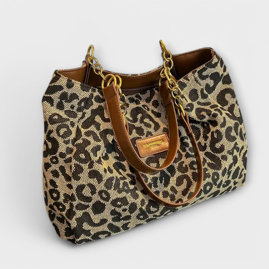 Élodiane | Sac fourre-tout en toile léopard