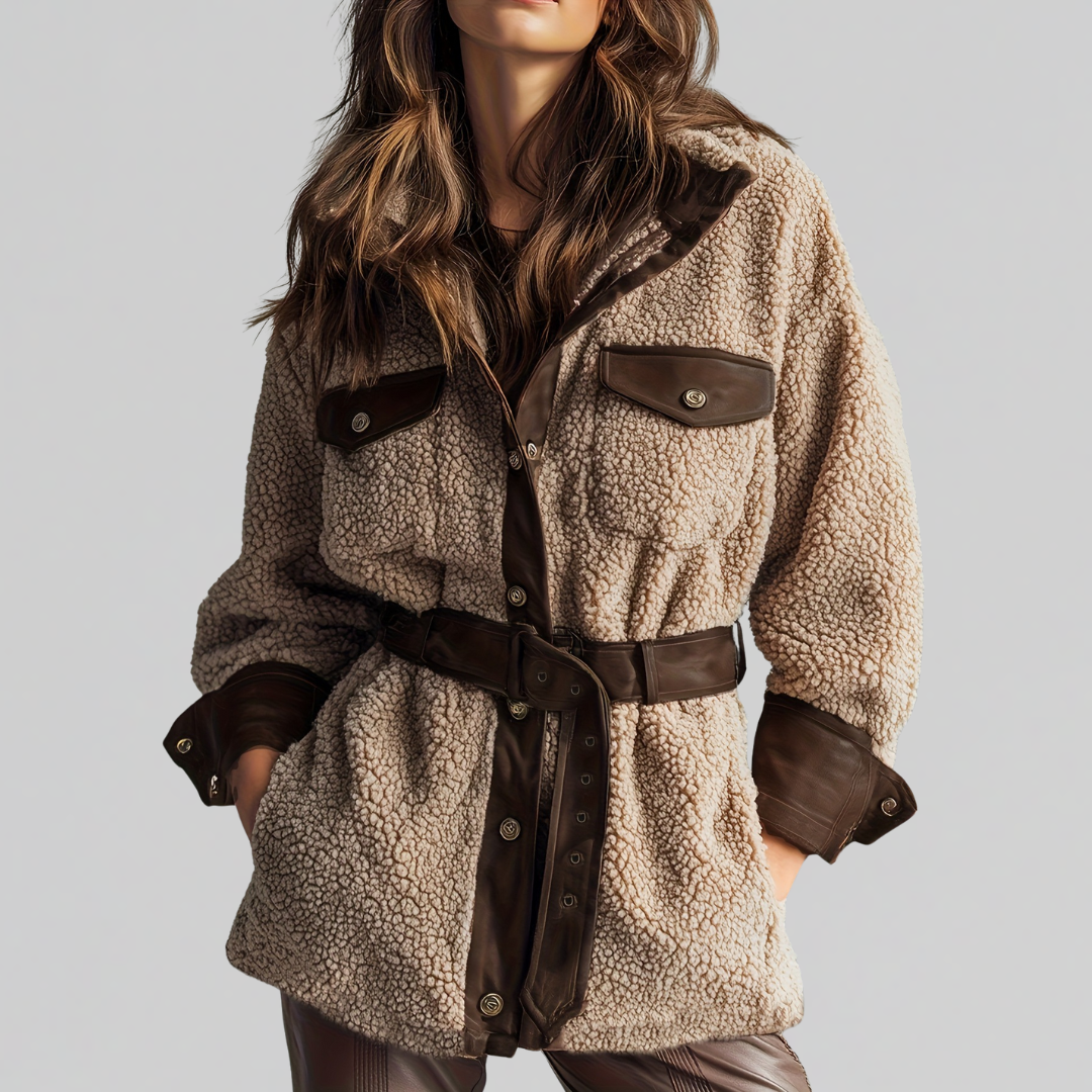 Bridget | Veste Teddy Ceinturée