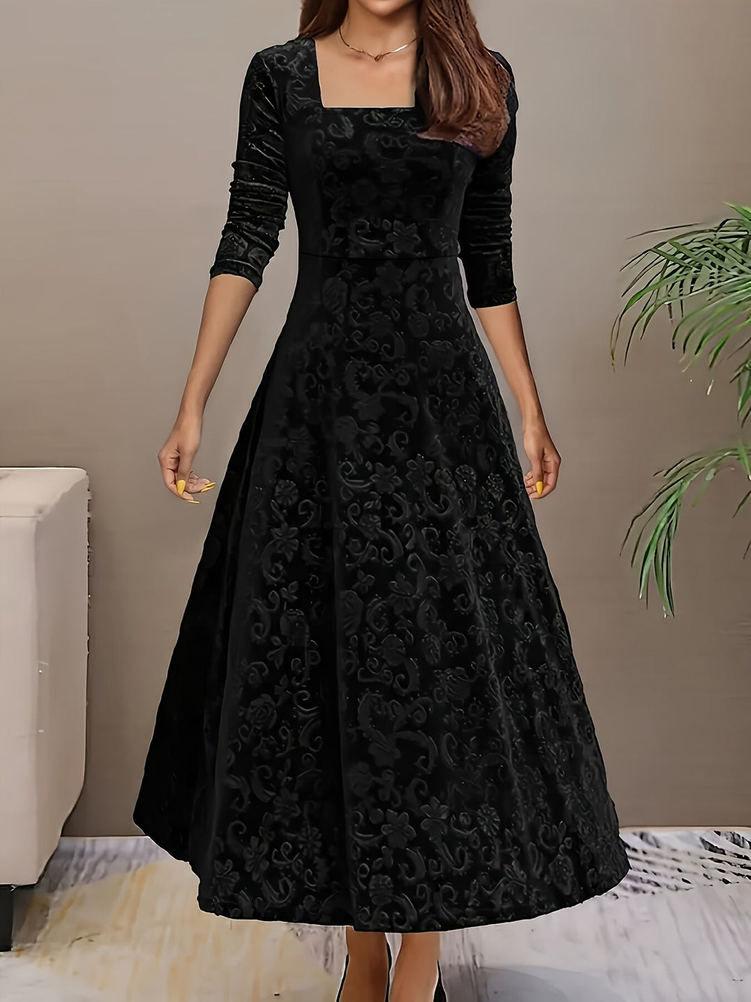 Julie | Robe Maxi Élégante à Motifs