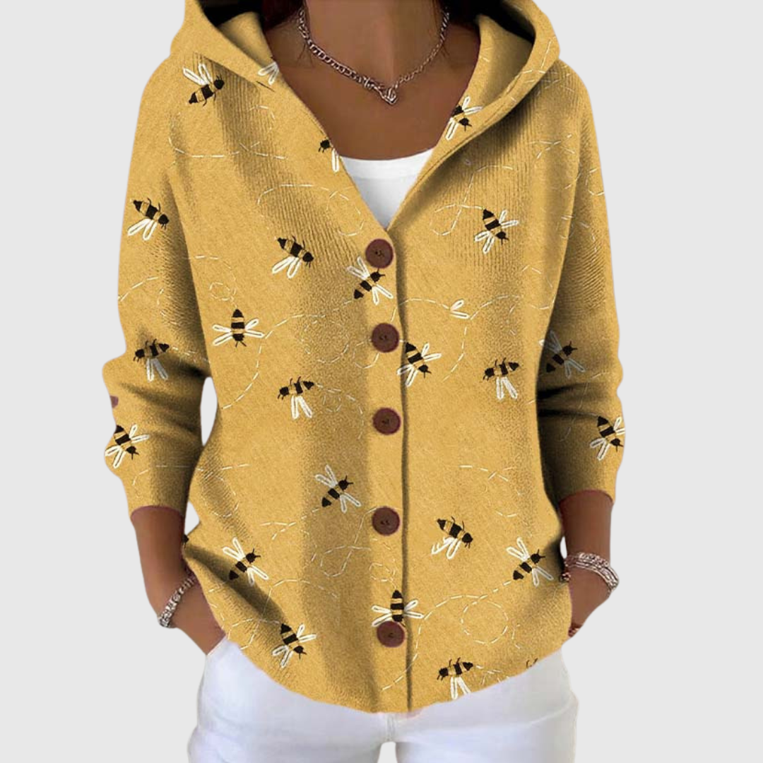 Cécile | Cardigan en tricot confortable avec capuche