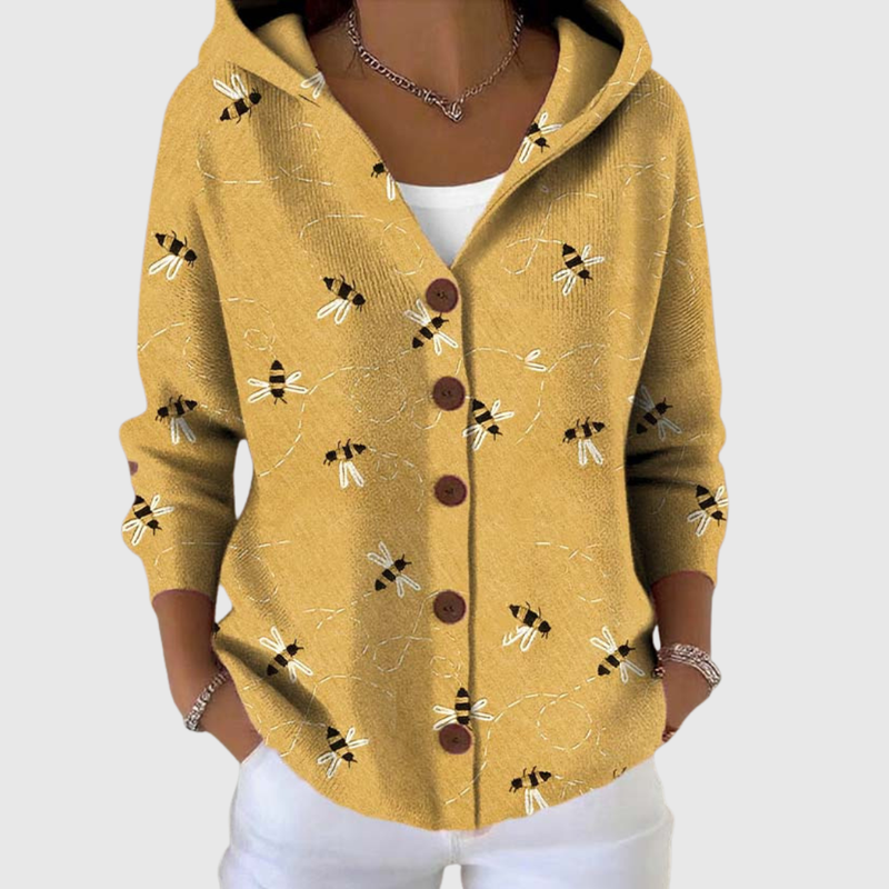 Cécile | Cardigan en tricot confortable avec capuche