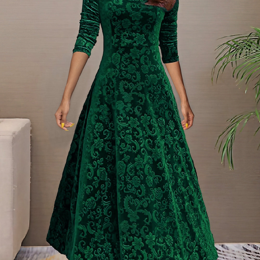 Sandrine | Robe d'Élégance en Velours pour les Fêtes