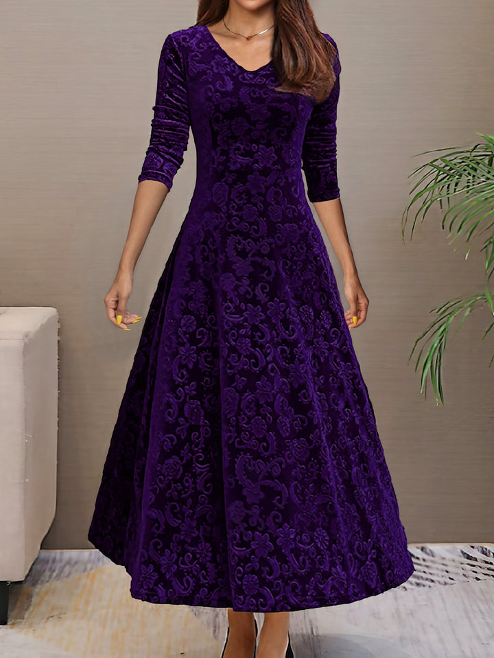 Sandrine | Robe d'Élégance en Velours pour les Fêtes