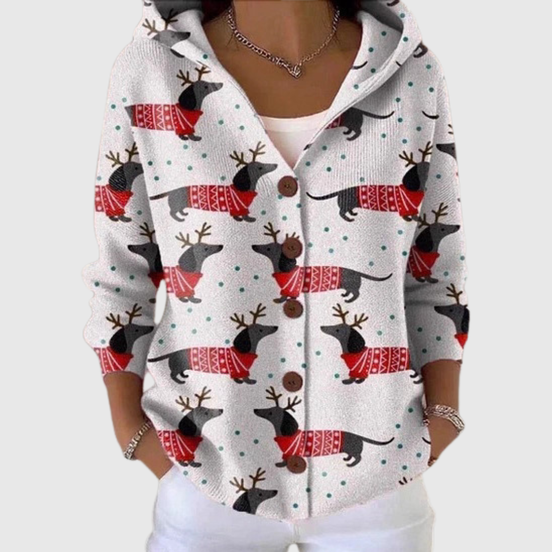 Rose | Cardigan en tricot confortable avec capuche