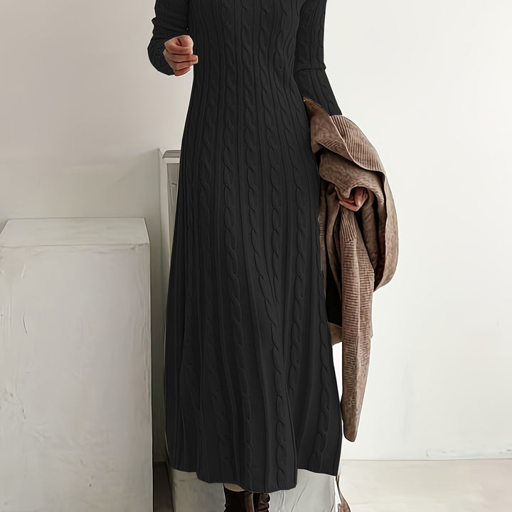Sarah | Robe Maxi en Tricot Câblé Confortable