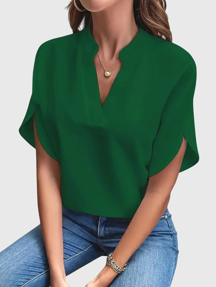 Isabelle | Chemise V Neck Douce et Élégante
