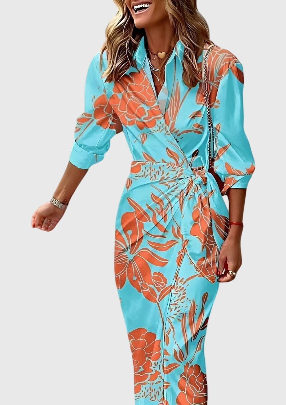 Everly | Robe Wrap Élégante avec Imprimé