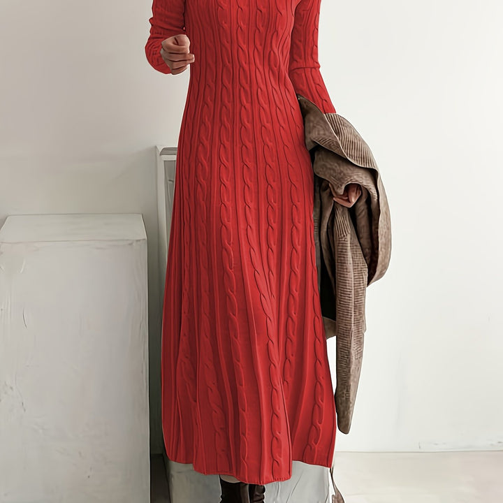 Sarah | Robe Maxi en Tricot Câblé Confortable