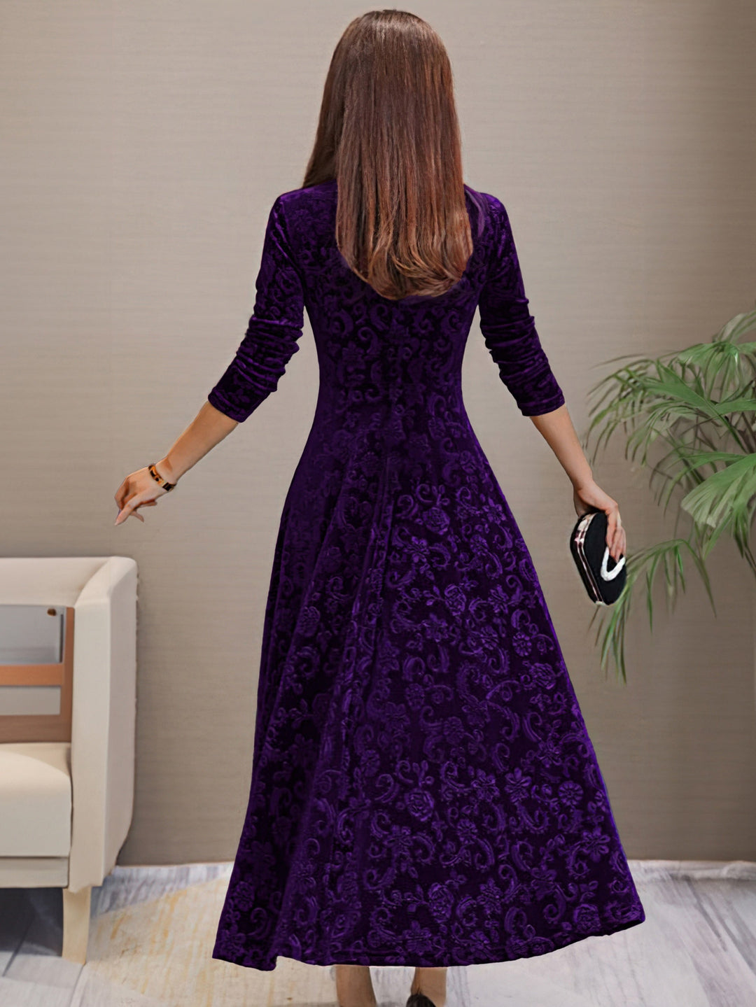 Sandrine | Robe d'Élégance en Velours pour les Fêtes