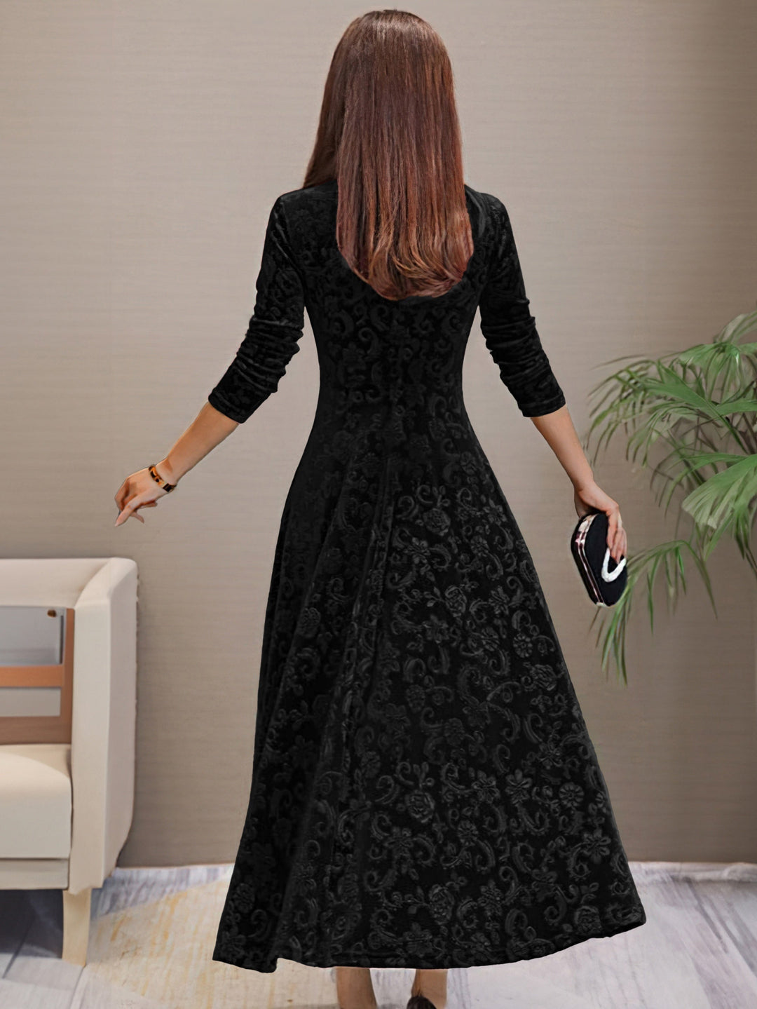 Sandrine | Robe d'Élégance en Velours pour les Fêtes