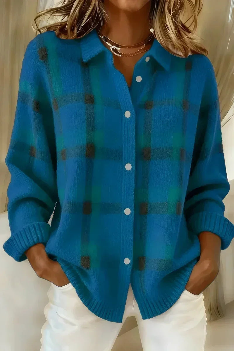 Anne | Cardigan gebürstete à carreaux