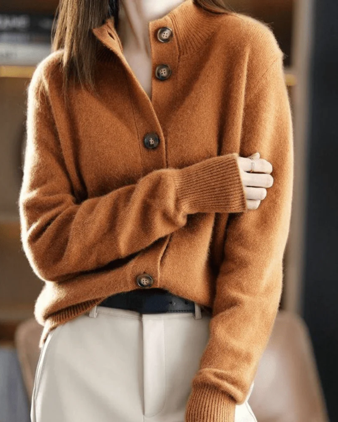 Stéphanie | Cardigan en Cachemire Style Rétro