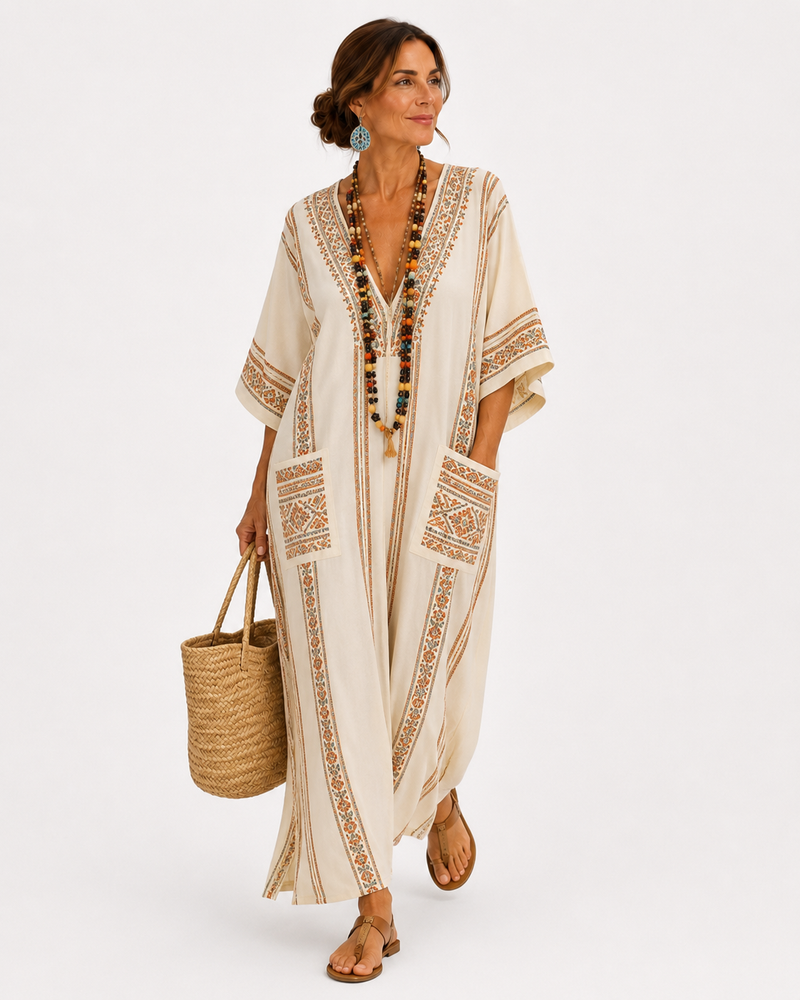 Caftan Dalia Beige Ethnique