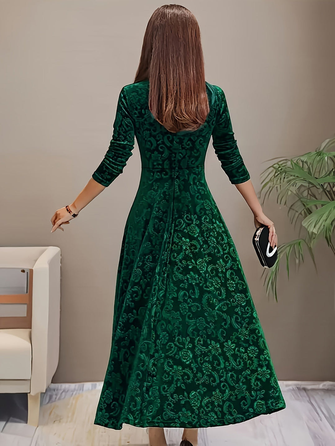 Julie | Robe Maxi Élégante à Motifs