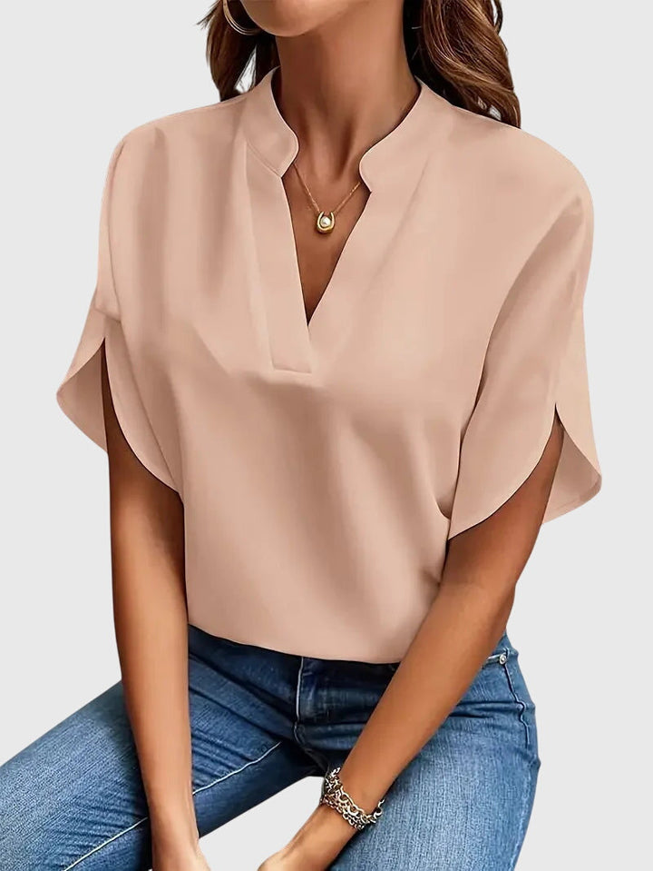 Isabelle | Chemise V Neck Douce et Élégante