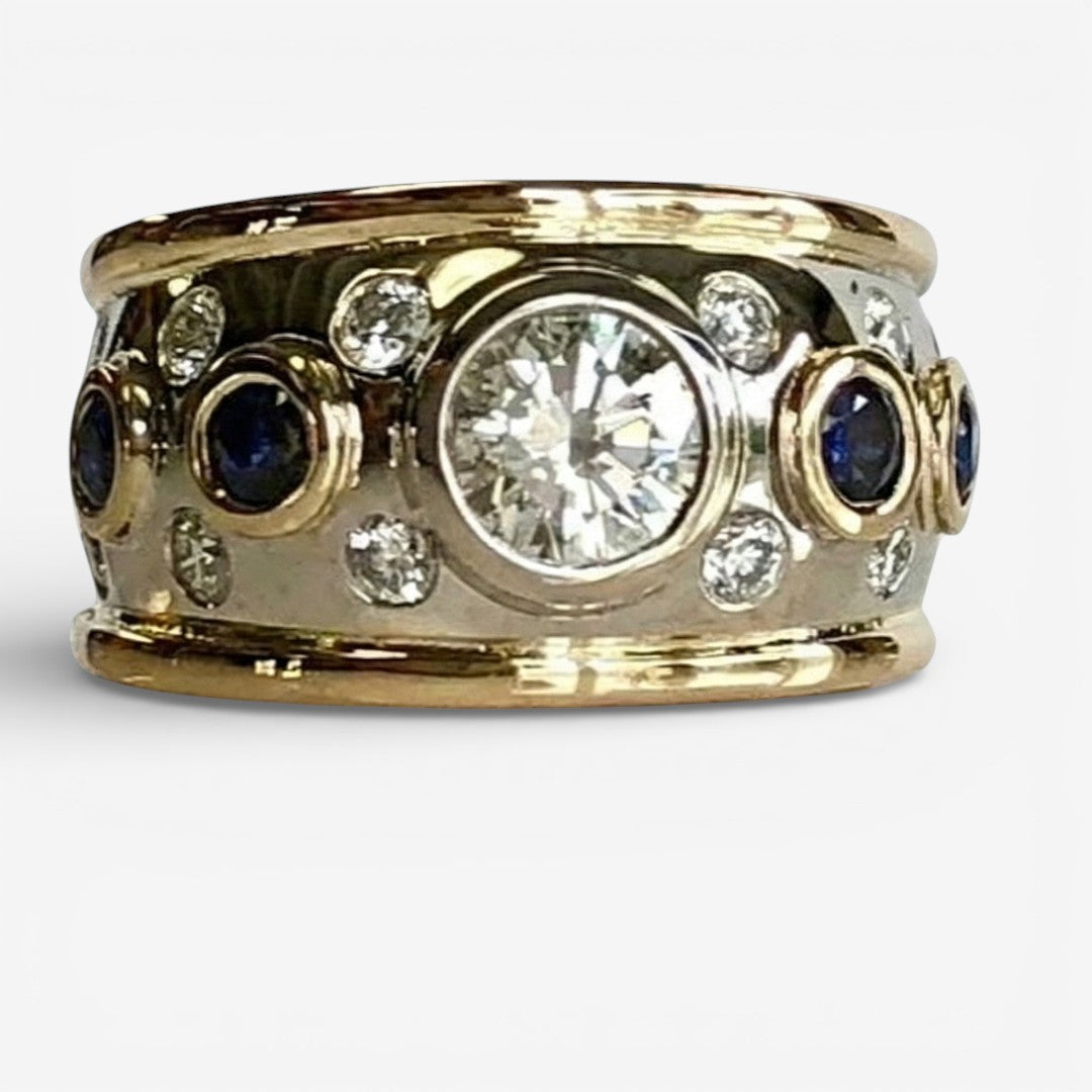 Bague Vintage en Zirconia Guldinlagt