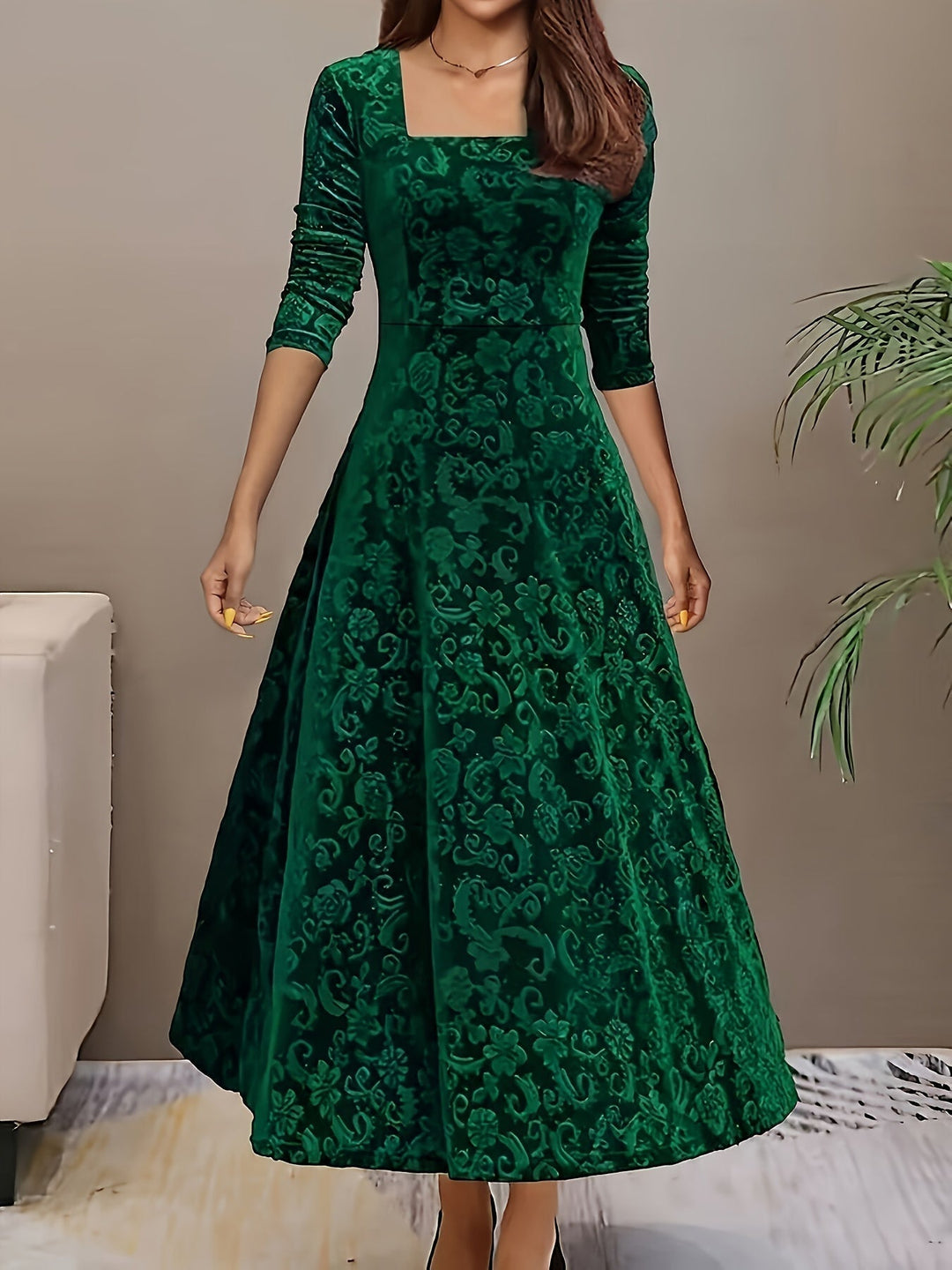 Julie | Robe Maxi Élégante à Motifs