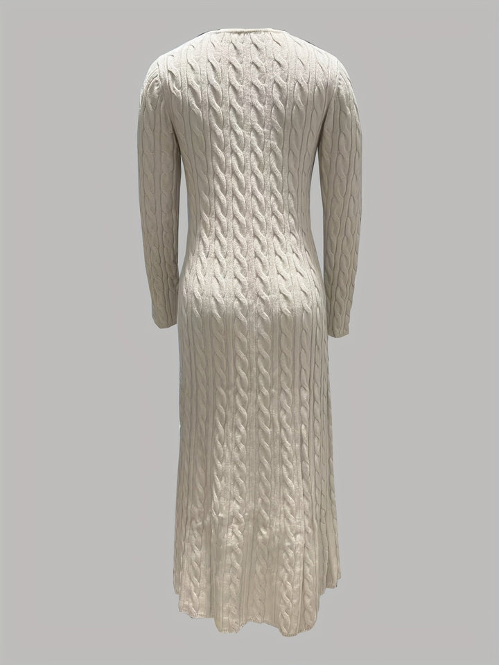 Sarah | Robe Maxi en Tricot Câblé Confortable