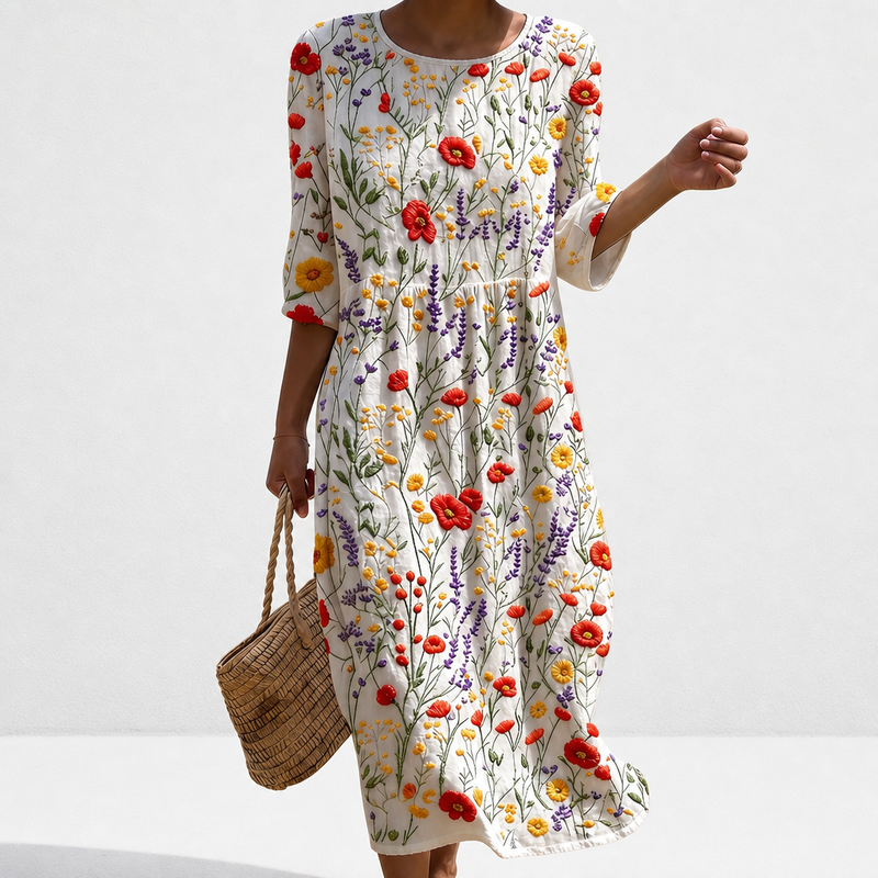 Adélaïde - Robe casual femme à motifs floraux.