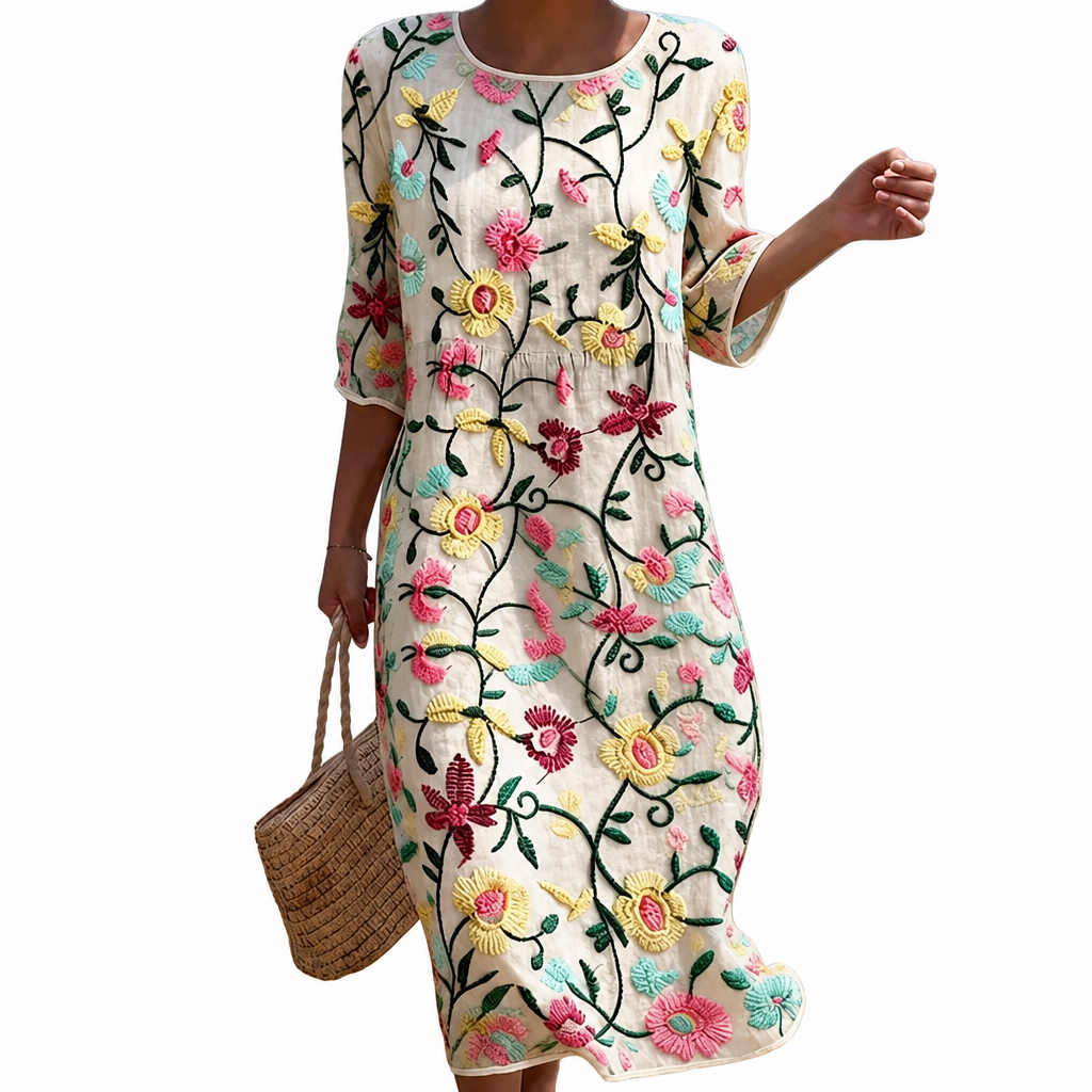 Élise - Robe d'été féminine à motifs floraux.