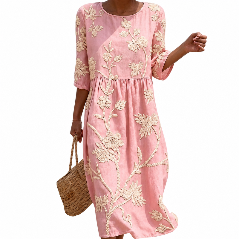 Mathilde - Robe féminine décontractée à motif floral.