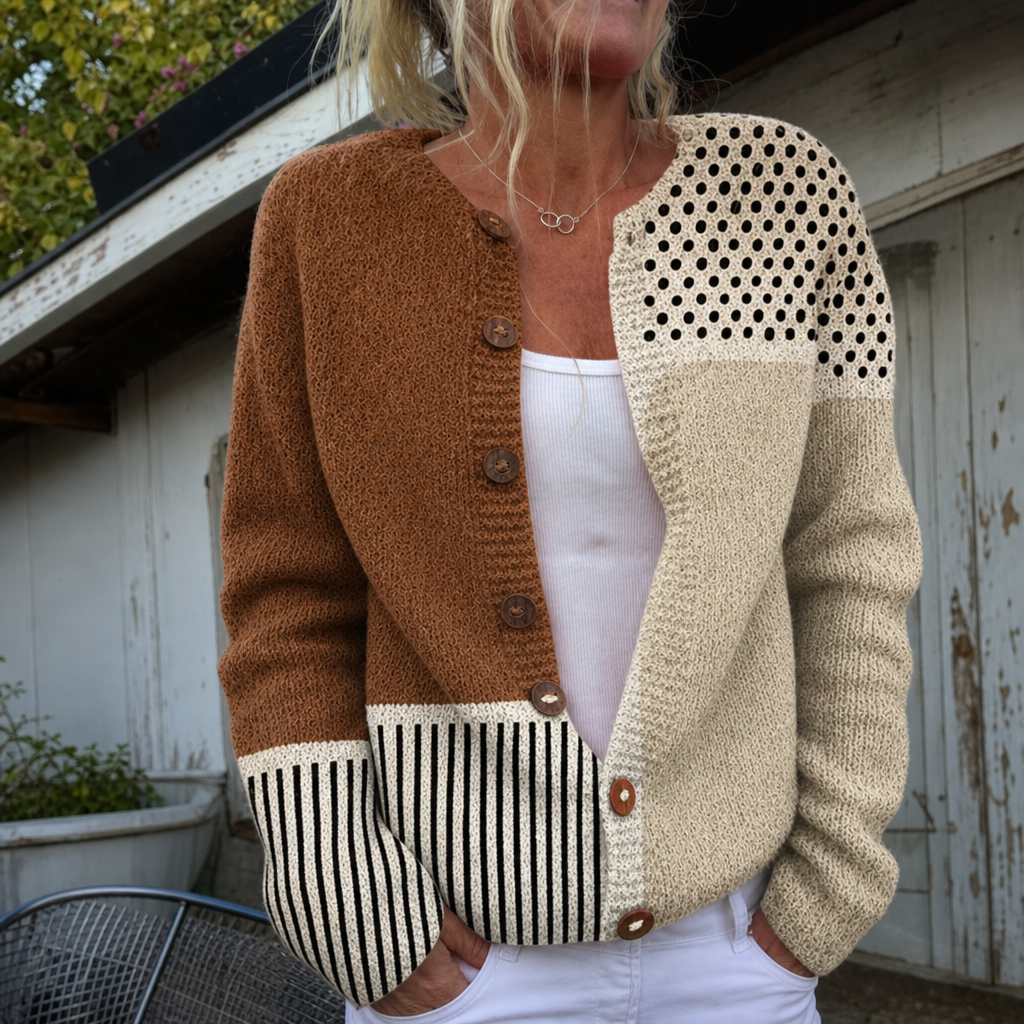 Emma | Cardigan tricoté à pois minimalistes
