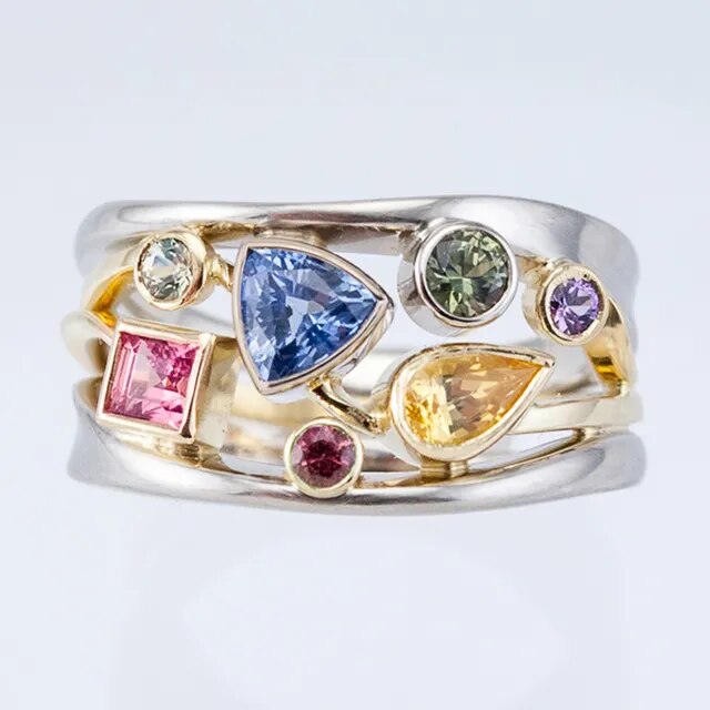 Bague Vintage Bunter Zirkonia