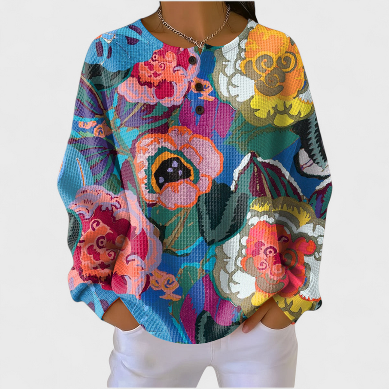 Chloé | Pull à grandes fleurs colorées