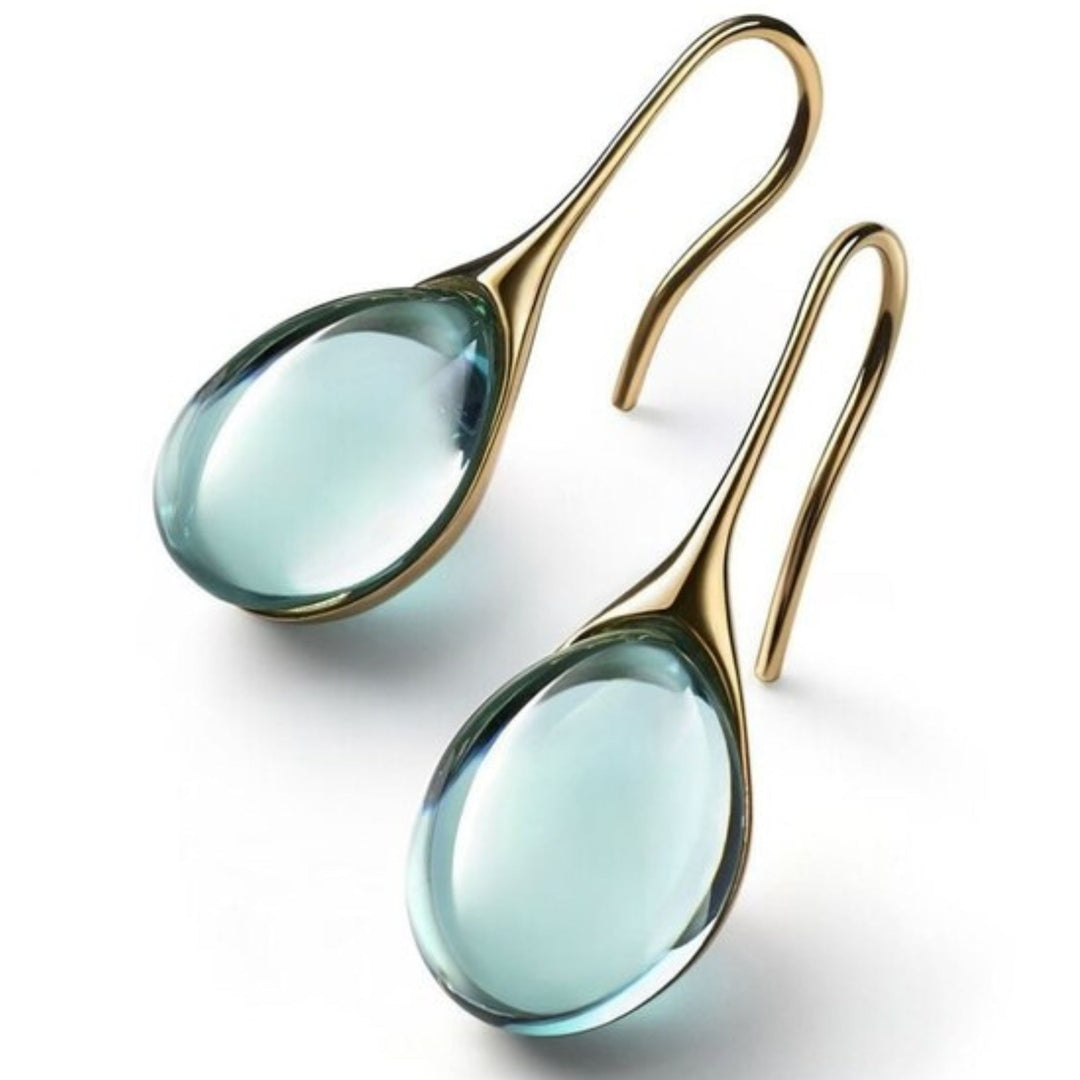Boucles d'Oreilles en Cristal d'Or et d'Argent