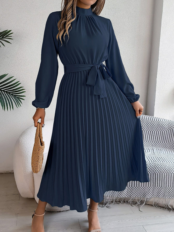 Martine | Robe Maxi Plissée Ceinturée