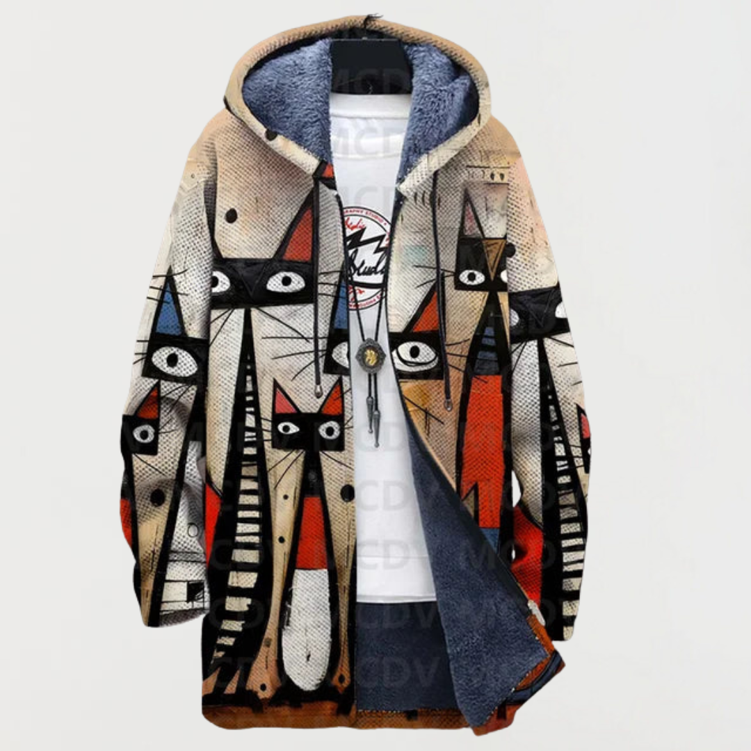 Denise | Veste avec motif abstrait de chat