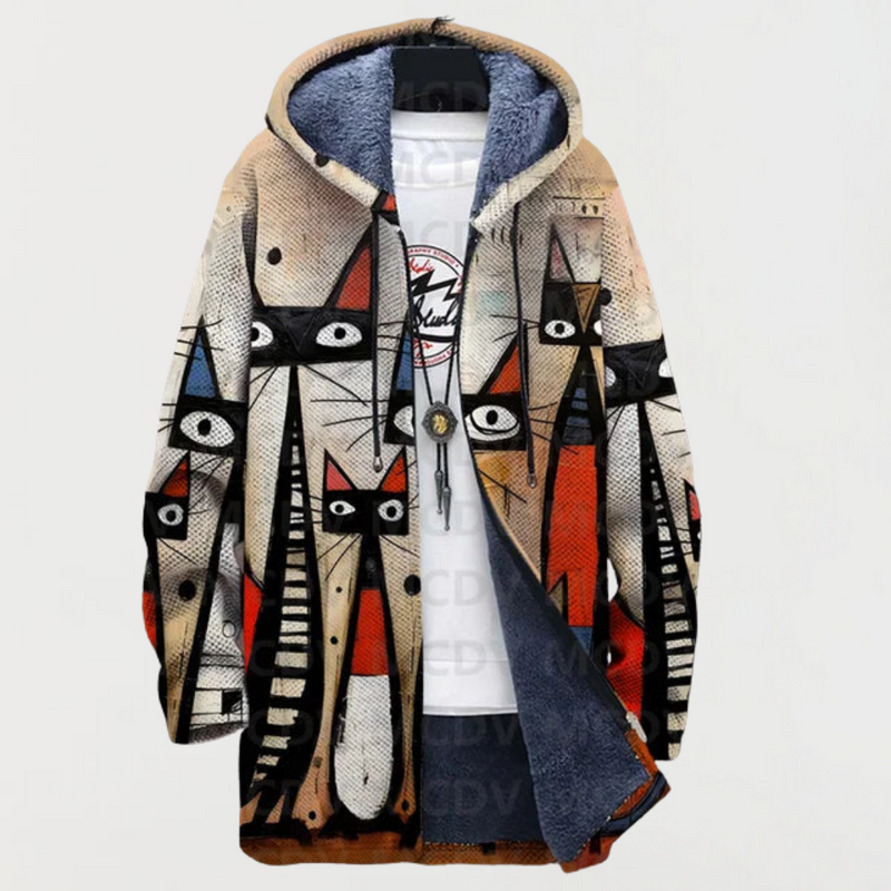 Denise | Veste avec motif abstrait de chat