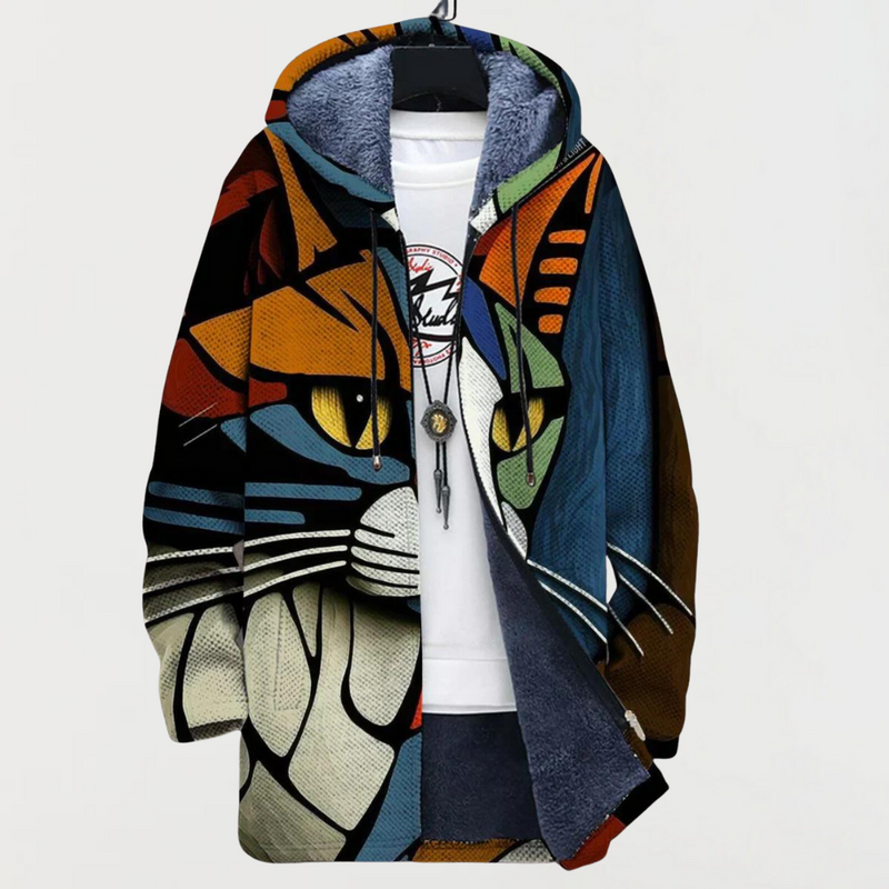 Édith | Veste avec motif abstrait de chat