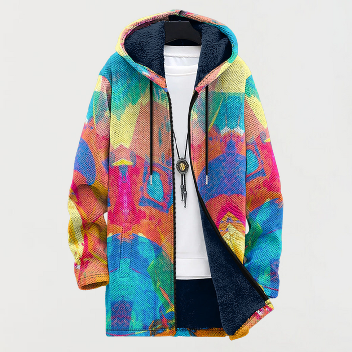Liliane | Veste avec motif artistique coloré