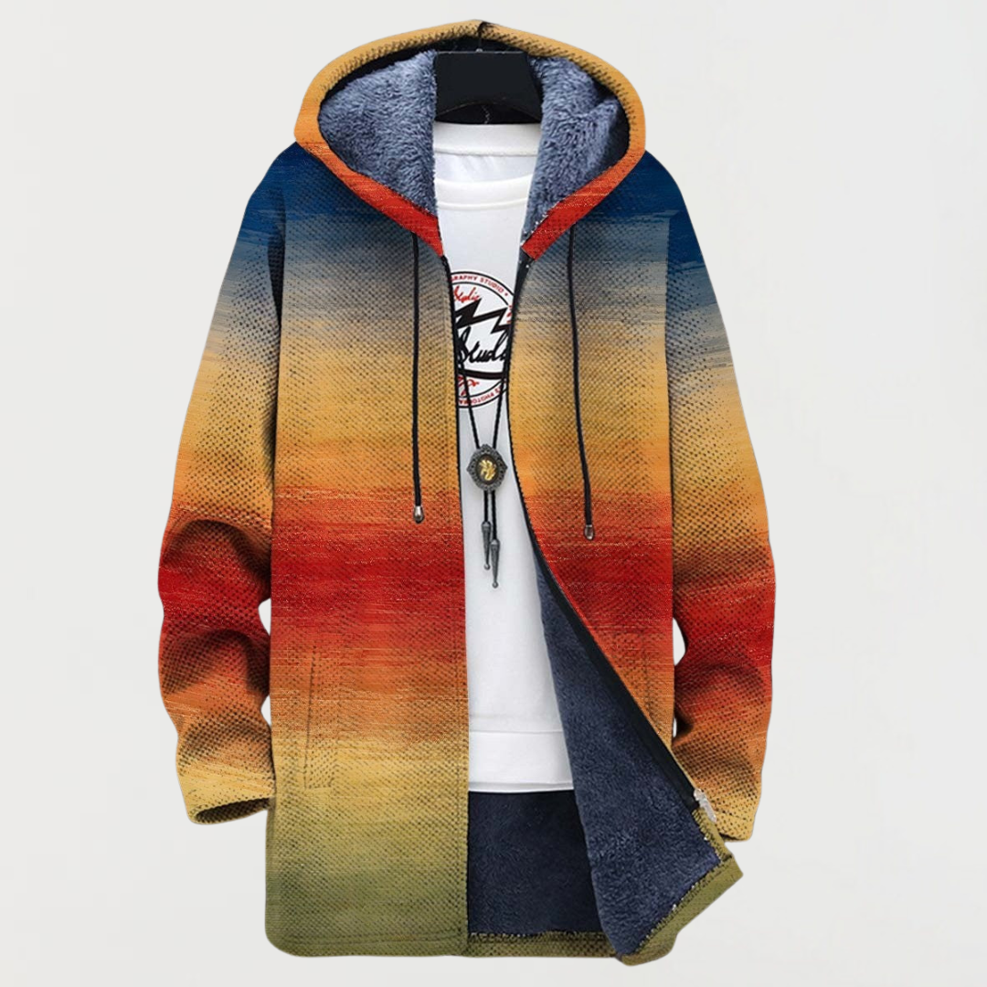 Paulette | Manteau avec dégradé de couleurs de coucher de soleil