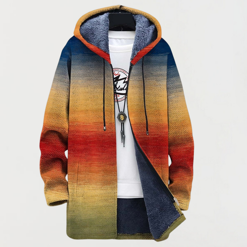 Paulette | Manteau avec dégradé de couleurs de coucher de soleil