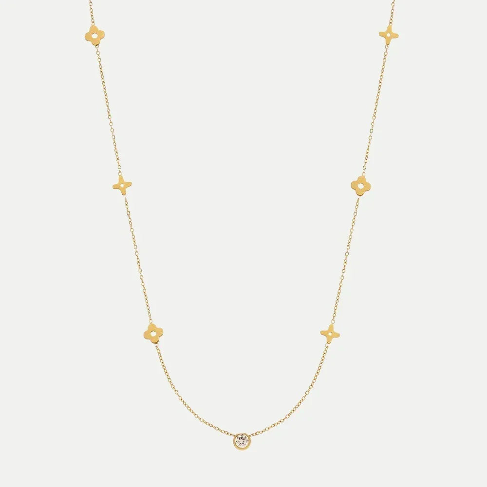 Karine – Collier doré avec accents colorés