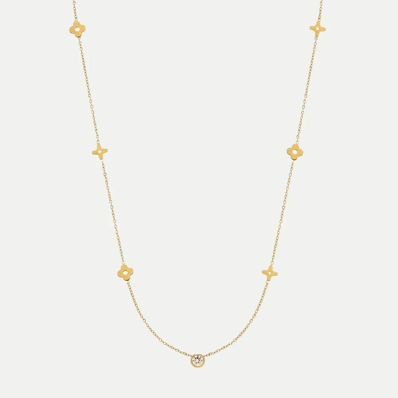 Karine – Collier doré avec accents colorés