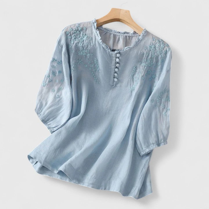 Élise | Blouse Élégante à Boutons