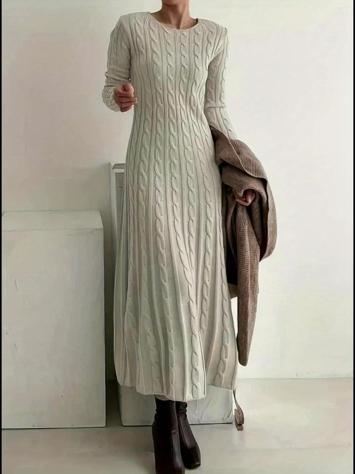 Sarah | Robe Maxi en Tricot Câblé Confortable