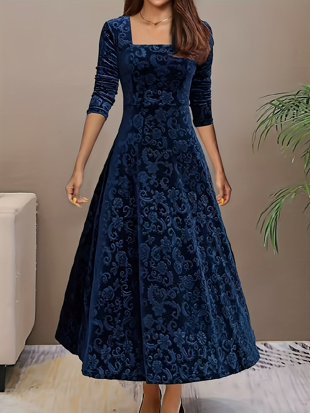 Julie | Robe Maxi Élégante à Motifs