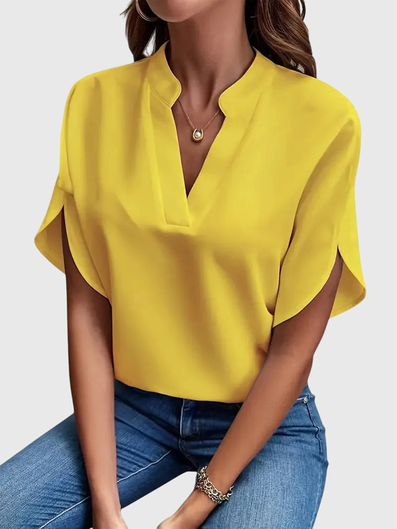 Isabelle | Chemise V Neck Douce et Élégante