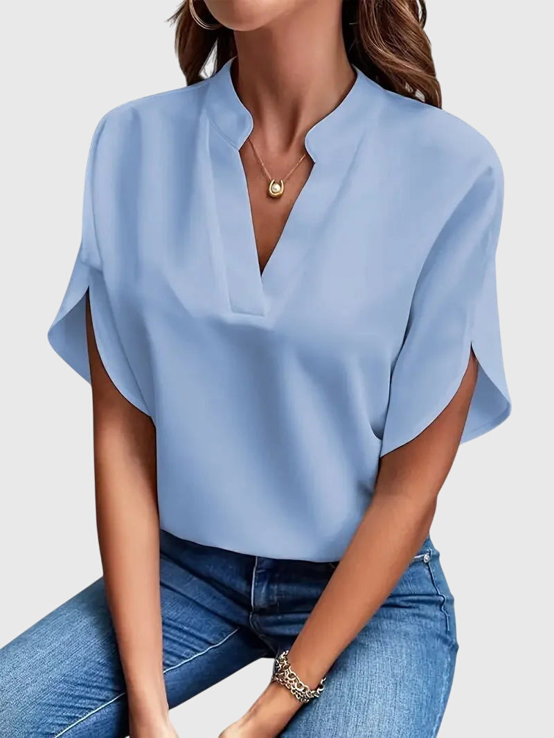 Isabelle | Chemise V Neck Douce et Élégante
