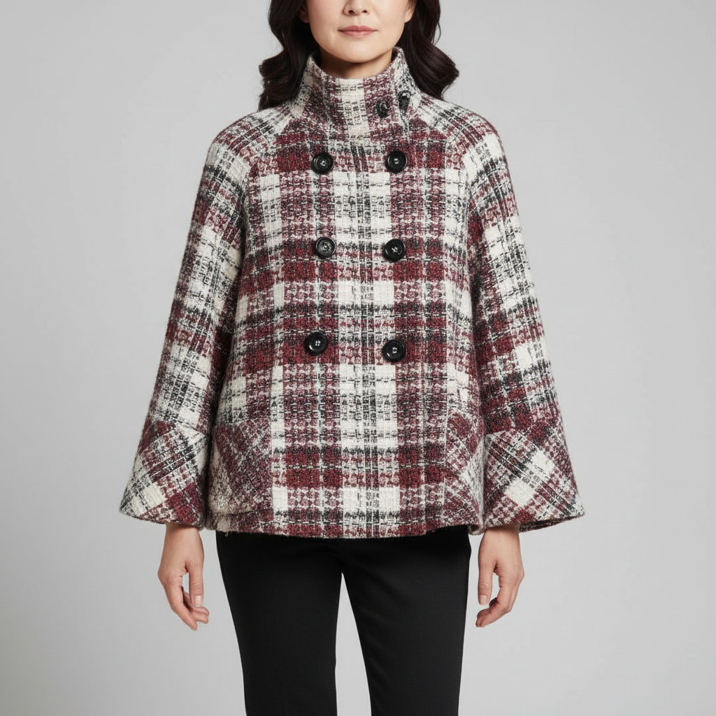 Beatrice | Veste Cape à Carreaux