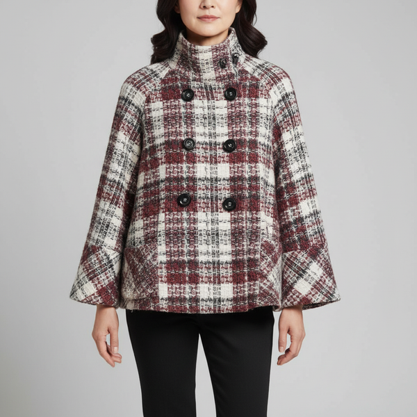 Beatrice | Veste Cape à Carreaux