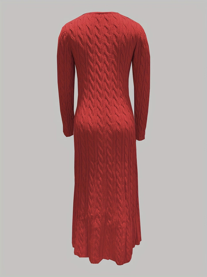 Sarah | Robe Maxi en Tricot Câblé Confortable